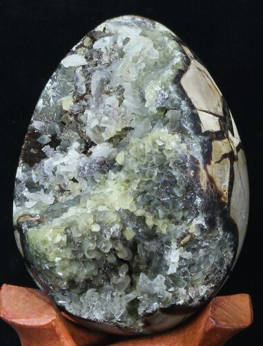 Septarian Dragon Egg Geode With Calcite Crystals #33498